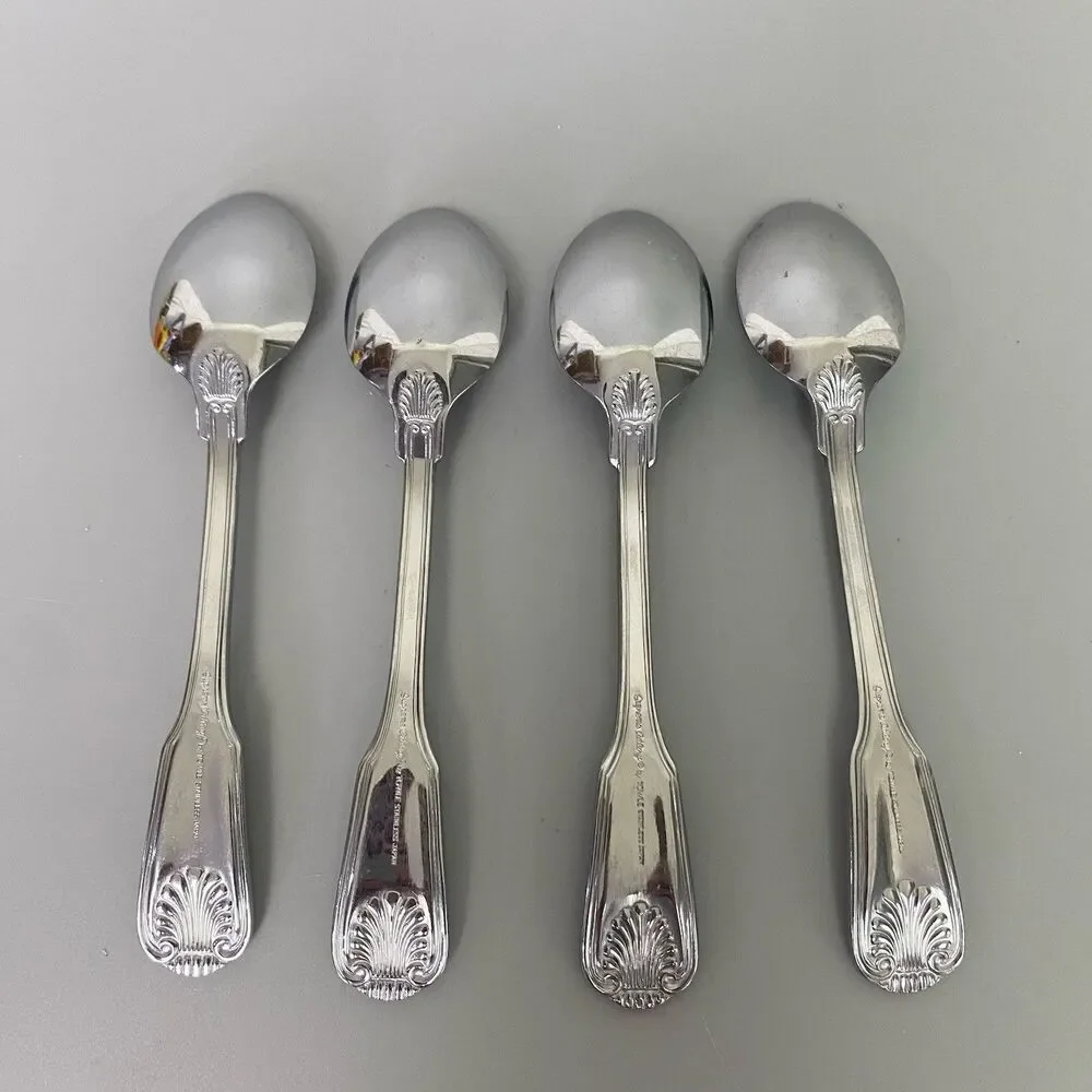 Supreme Cutlery Towle Japan Stainless Steel Dessert Teaspoons Shell Set of 4